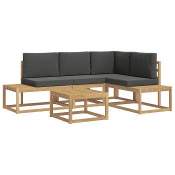 Outdoor-Sofagarnitur 4 Stück Weiß und Anthrazit Polyester