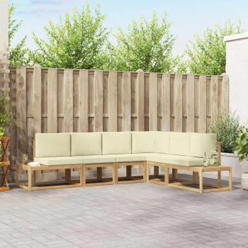ARDEBO.de - Outdoor-Sofagarnitur 4 Stück Weiß und Creme Polyester