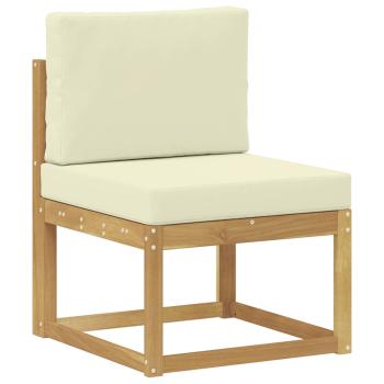 Outdoor-Sofagarnitur 4 Stück Weiß und Creme Polyester