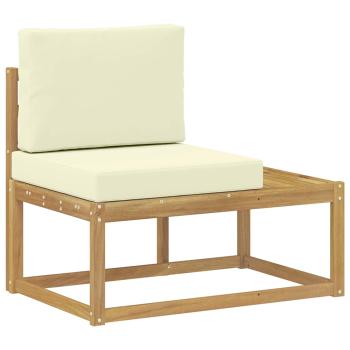 Outdoor-Sofagarnitur 4 Stück Weiß und Creme Polyester