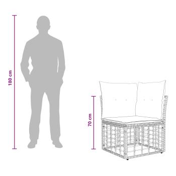 Outdoor-Sofagarnitur 6 Stk. Natürlich und Cremweiß Polyester