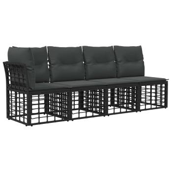 Outdoor-Sofagarnitur 10 stk. Schwarz und Dunkelgrau Polyester