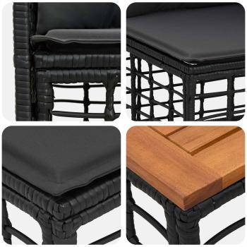 Outdoor-Sofagarnitur 5 Stk. Schwarz und Dunkelgrau Polyester