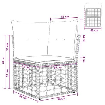 Outdoor-Sofagarnitur 12 Stk. Natürlich und Cremweiß Polyester