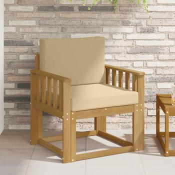 ARDEBO.de - Outdoor-Sofa Polyester Weiß und Beige