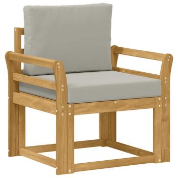 Outdoor-Sofa Polyester Weiß und Hellgrau