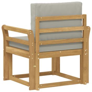 Outdoor-Sofa Polyester Weiß und Hellgrau