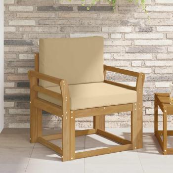 ARDEBO.de - 2 Stück Outdoor-Sofagarnitur Polyester Weiß und Beige