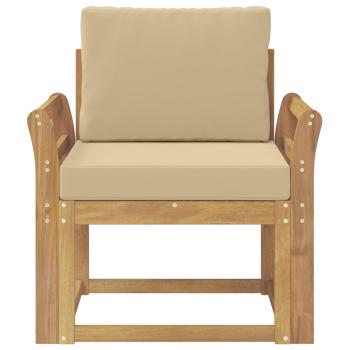 2 Stück Outdoor-Sofagarnitur Polyester Weiß und Beige