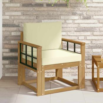 ARDEBO.de - Outdoor-Sofa Polyester Weiß und Creme