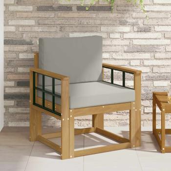 ARDEBO.de - Outdoor-Sofa Polyester Weiß und Hellgrau