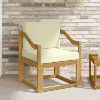 ARDEBO.de - Outdoor-Sofa Polyester Weiß und Creme