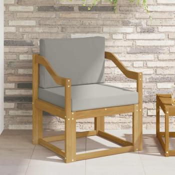 ARDEBO.de - Outdoor-Sofa Polyester Weiß und Hellgrau