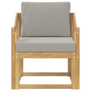 Outdoor-Sofa Polyester Weiß und Hellgrau