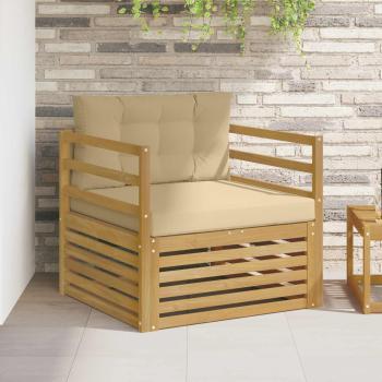 ARDEBO.de - Outdoor-Sofa Weiß und Beige