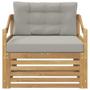 Outdoor-Sofa Weiß und Hellgrau
