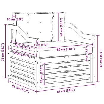 Outdoor-Sofa Weiß und Hellgrau