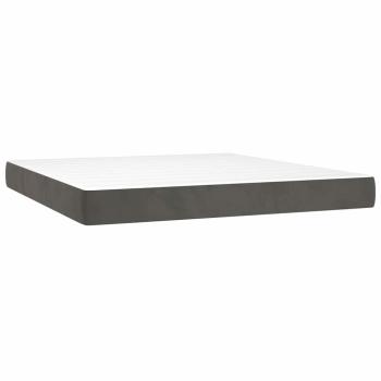 Taschenfederkernmatratze Mittel Dunkelgrau 152x203x20 cm Samt