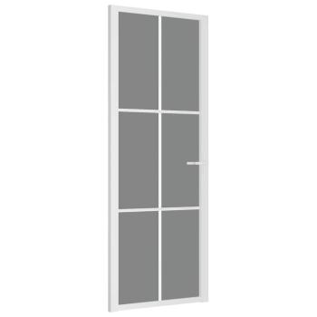 Innentür 76x201,5 cm Weiß ESG-Glas und Aluminium