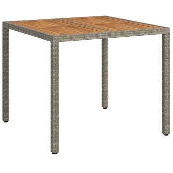 Gartentisch Grau 90 x 90 x 75 cm Poly-Rattan