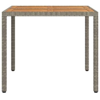 Gartentisch Grau 90 x 90 x 75 cm Poly-Rattan