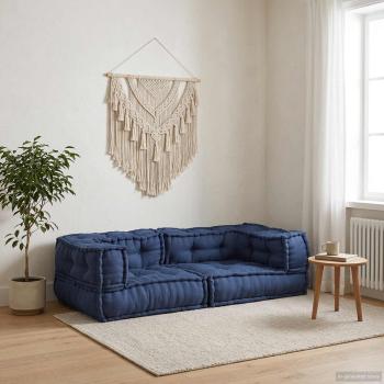 ARDEBO.de - Modulare Sofagarnitur 3 stk. Stoff Indigo 140 x 70 x 36 cm