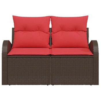 Gartensofa Braun 124 x 62 x 85cm Poly-Rattan