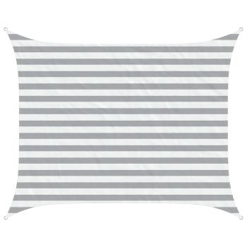 Sonnensegel Hellgrau und Weiß 2 x 2,5 m 100 % Polyester Oxford