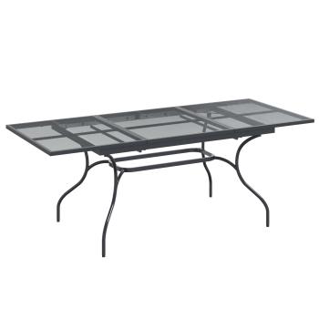 Ausziehbarer Mesh Esstisch Anthrazit 212 x 90 x 76 cm Stahl