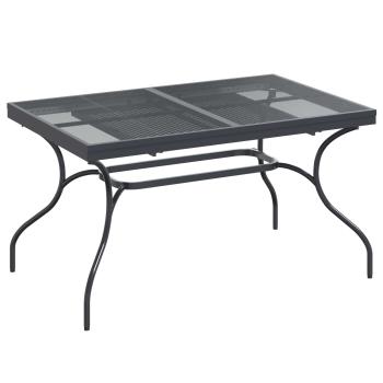 Ausziehbarer Mesh Esstisch Anthrazit 212 x 90 x 76 cm Stahl
