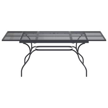 Ausziehbarer Mesh Esstisch Anthrazit 212 x 90 x 76 cm Stahl