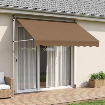 ARDEBO.de - Manuell einziehbare Markise Beige 100 cm