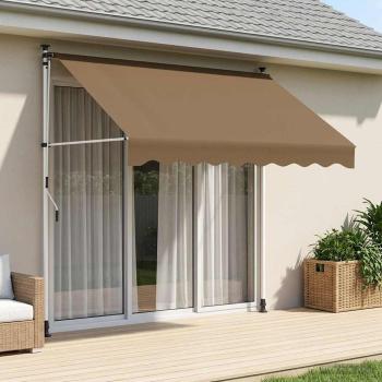 ARDEBO.de - Manuell einziehbare Markise Beige 150 cm