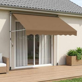 ARDEBO.de - Manuell einziehbare Markise Beige 300 cm