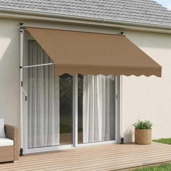 ARDEBO.de - Manuell einziehbare Markise Beige 350 cm