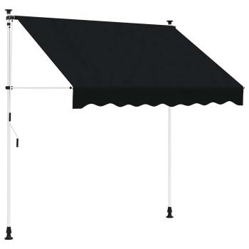 Manuell einziehbare Markise Schwarz 200 cm
