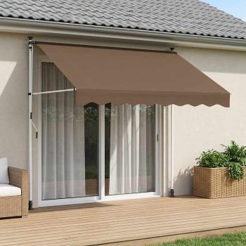 ARDEBO.de - Manuell einziehbare Markise Taupe 100 cm
