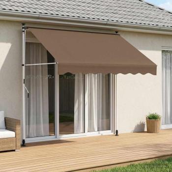 ARDEBO.de - Manuell einziehbare Markise Taupe 200 cm