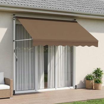 ARDEBO.de - Manuell einziehbare Markise Taupe 250 cm