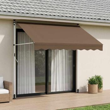 ARDEBO.de - Manuell einziehbare Markise Taupe 300 cm