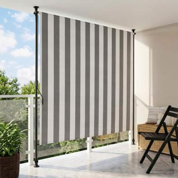 ARDEBO.de - Outdoor Rollo Anthrazit und Weiß 120 x 270 cm