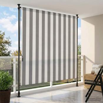 ARDEBO.de - Outdoor Rollo Anthrazit und Weiß 150 x 270 cm