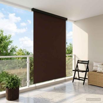 ARDEBO.de - Rollo Braun 60 x 250 cm Stoff und Aluminium