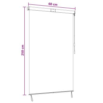 Rollo Braun 60 x 250 cm Stoff und Aluminium