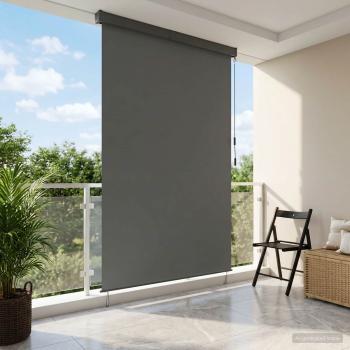ARDEBO.de - Rollo Hellgrau 120 x 250 cm Stoff und Aluminium