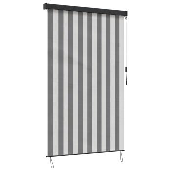 Rollo Anthrazit und Weiß 120 x 250 cm Stoff und Aluminium