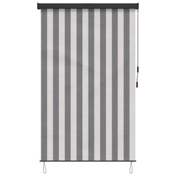 Rollo Anthrazit und Weiß 120 x 250 cm Stoff und Aluminium