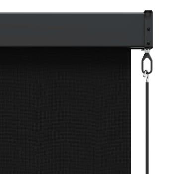 Rollo Schwarz 180 x 250 cm Stoff und Aluminium