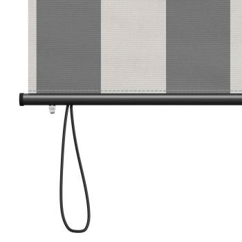 Rollo Anthrazit und Weiß 180 x 250 cm Stoff und Aluminium