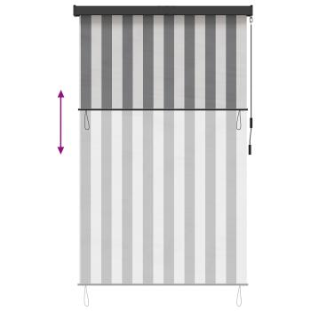 Rollo Anthrazit und Weiß 180 x 250 cm Stoff und Aluminium